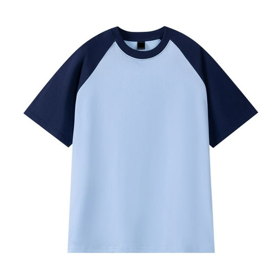 Maean Men's Short Sleeve Tee Shirts Casual Crewneck T Shirt Trendy Summer Color Block Baggy Tops