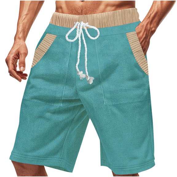Maean Men's Shorts 7 Inch Casual Drawstring Elastic Waist Summer Beach Vacation Shorts with Pockets