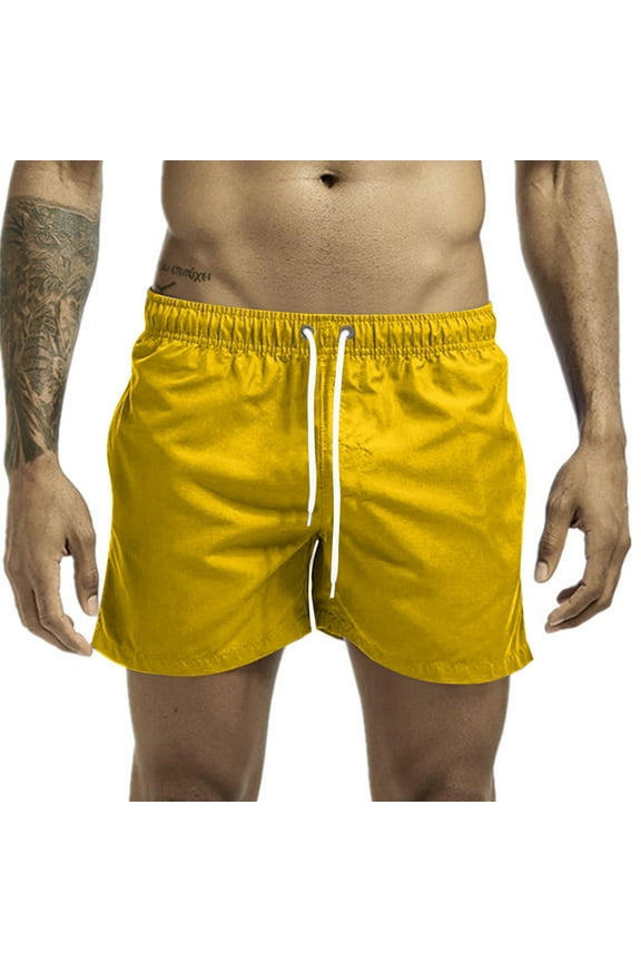 Men's Swim Trunks Quick Dry Mesh Liner Beach Shorts with Pocket Elastic Waist Bathing Suits