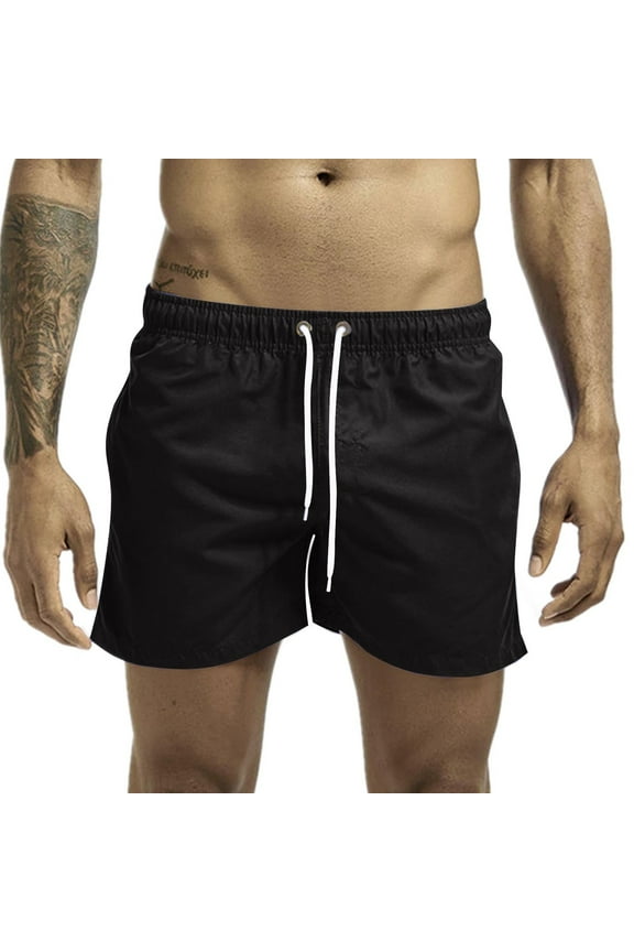 Men's Swim Trunks Quick Dry Mesh Liner Beach Shorts with Pocket Elastic Waist Bathing Suits