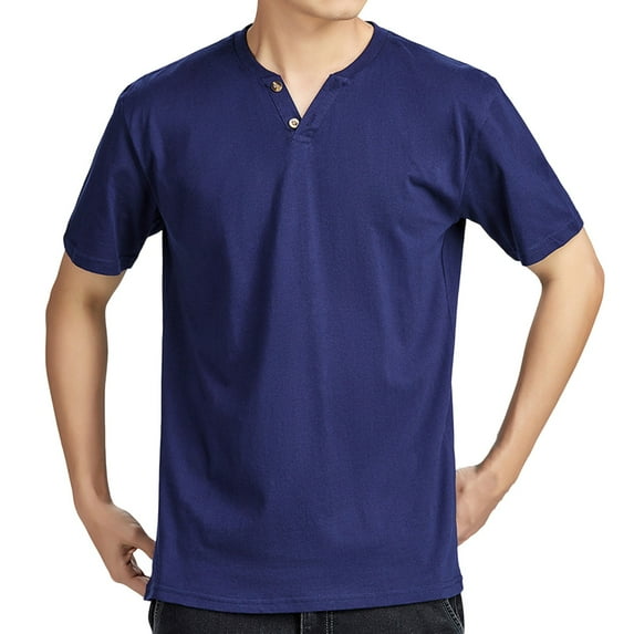 Maean Men's V Neck T Shirts Short Sleeve Basic Tee Summer Casual Solid Color Dressy Shirts M-4XL