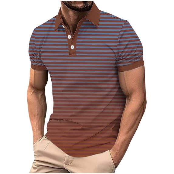 Maean Men's V Neck T Shirts Short Sleeve Striped Basic Tee Summer Casual Color Block Dressy Shirts M-4XL