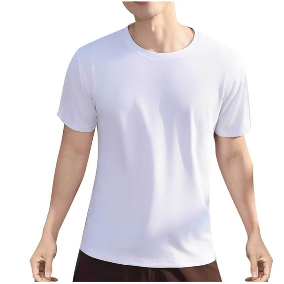 Maean Mens Basic Cotton Shirts Short Sleeve Loose Solid Color Casual Tshirts Summer Lightweight Plain Tee