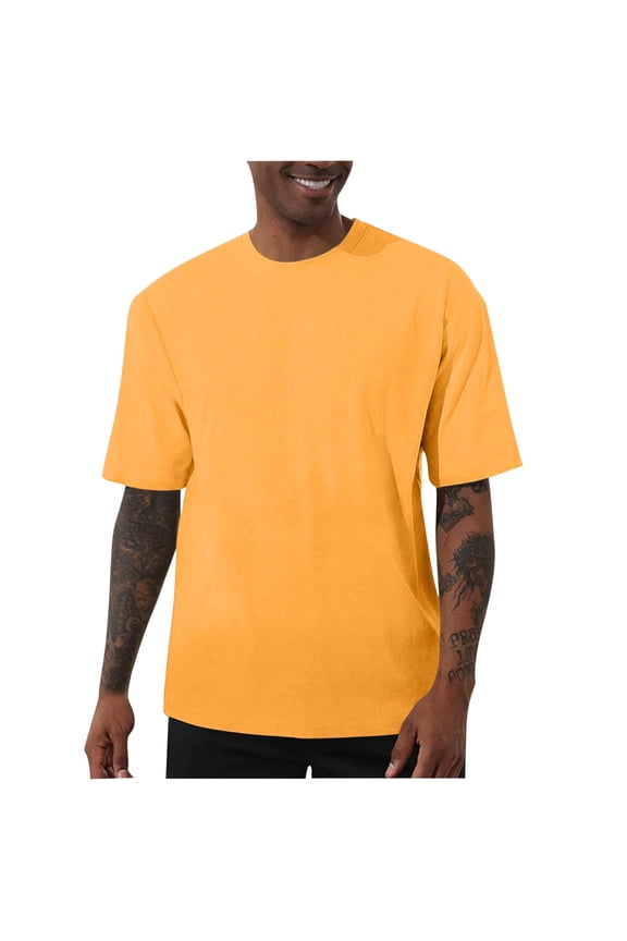 Mens Big and Tall Basic Tee Short Sleeve Loose Tshirts Crewneck Casual Plain Shirts Summer Oversized Tops