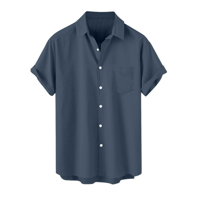 Maean Mens Big and Tall Dress Shirts Button down Short Sleeve