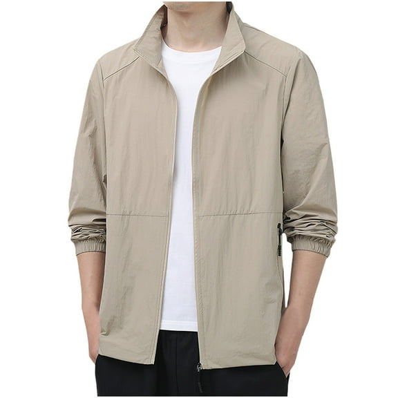 Maean Mens Big and Tall Jackets Zip up Lightweight Casual Windbreakers Coats with Pockets M-5XL