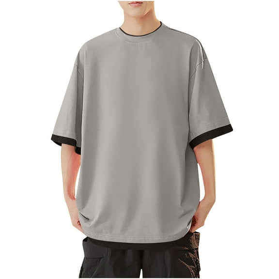 Maean Mens Big and Tall Shirts Oversized Baggy Short Sleeve Streetwear Tee Summer Causal Crew Neck Tshirts