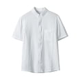 thumbnail image 1 of Maean Mens Big and Tall Shirts Short Sleeve Button down V Neck Tops Summer Beach Vacation Tee with Pockets, 1 of 7