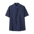 thumbnail image 1 of Maean Mens Big and Tall Shirts Short Sleeve Button down V Neck Tops Summer Beach Vacation Tee with Pockets, 1 of 7