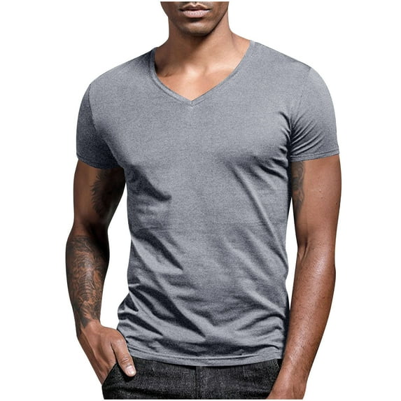 Maean Mens Big and Tall Shirts V Neck Short Sleeve Tee Summer Causal Basic Tshirts 2025 Clothes