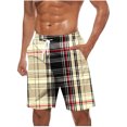 thumbnail image 1 of Maean Mens Big and Tall Shorts Summer Loose Elastic Waist Drawstring Plaid Beach Shorts with Pockets, 1 of 5