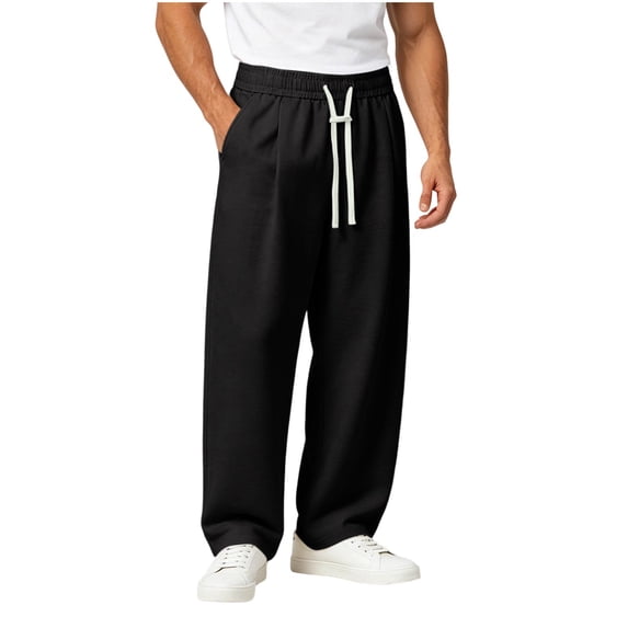 Maean Mens Big and Tall Sweatpants Wide Leg Baggy Drawstring Elastic Waist Sweatpant with Pockets