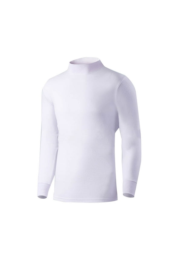 Mens Big and Tall Thermal Tops Mock Neck Long Sleeve Pullover Basic Slim Stretchy Undershirts