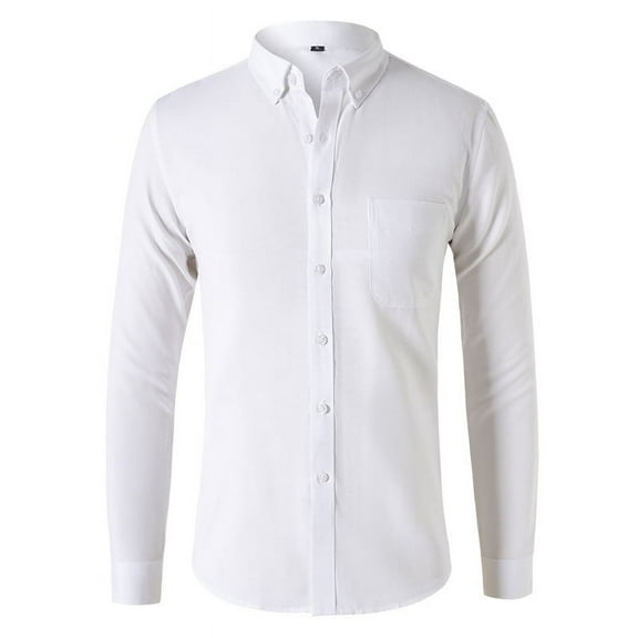 Maean Mens Button down Shirts Big and Tall Long Sleeve Collared Dressy Tops Business Casual with Pockets