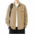 thumbnail image 1 of Maean Mens Button down Shirts Jacket Long Sleeve Loose Shacket Lightweight Work Jackets with Pockets, 1 of 6