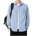 thumbnail image 1 of Maean Mens Button down Shirts Jacket Long Sleeve Loose Shacket Lightweight Work Jackets with Pockets, 1 of 6