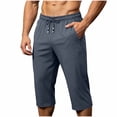 thumbnail image 1 of Maean Mens Capri Pants Workout Gym Running Elastic Waist Drawstring Shorts Casual Baggy Pant with Pockets, 1 of 7