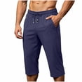 thumbnail image 1 of Maean Mens Capri Pants Workout Gym Running Elastic Waist Drawstring Shorts Casual Baggy Pant with Pockets, 1 of 7