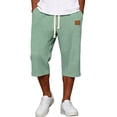 thumbnail image 1 of Maean Mens Capris Casual Pants Drawstring Elastic Waist 3/4 Length Loose Joggers Straight Leg Capri Pants, 1 of 6