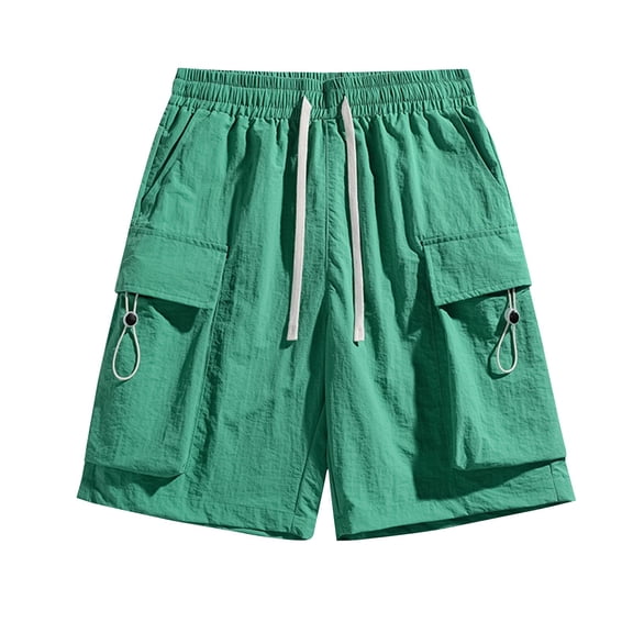 Maean Mens Cargo Shorts with Pockets Lightweight Quick Dry Loose Shorts Elastic Waist Drawstring