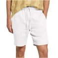 thumbnail image 1 of Maean Mens Cotton Linen Shorts 7 Inch Summer Trendy Lightweight Loose Beach Pockets Shorts Clothes, 1 of 6