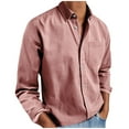thumbnail image 1 of Maean Mens Big and Tall Shirts Buttons down Long Sleeve Collared Solid Color Dressy Shirt with Pockets, 1 of 6
