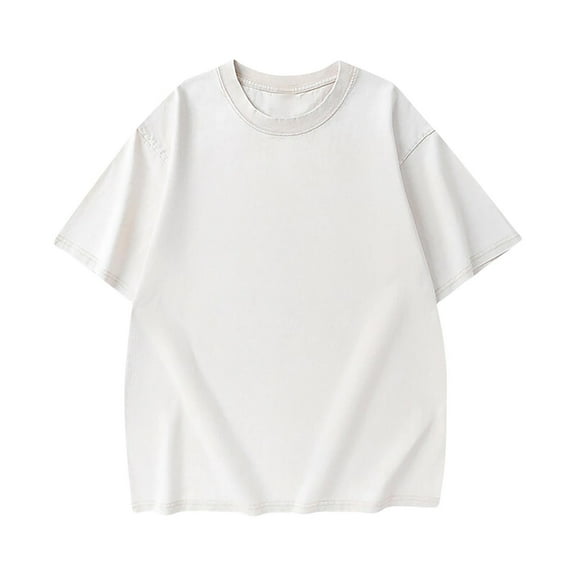 Maean Mens Cotton Tee Short Sleeve Crew Neck Loose Shirts Casual Streetwear Baggy Basic Tshirts Tops