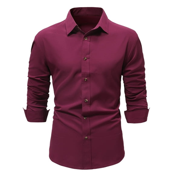 Maean Mens Dress Shirts Button down Long Sleeve Shirt Lightweight Business Casual Solid Color Tshirts