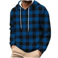 thumbnail image 1 of Maean Mens Fleece Plaid Sweatshirt Christmas Hoodie Pullover Drawstring Tops with Pocket for Men Women, 1 of 5