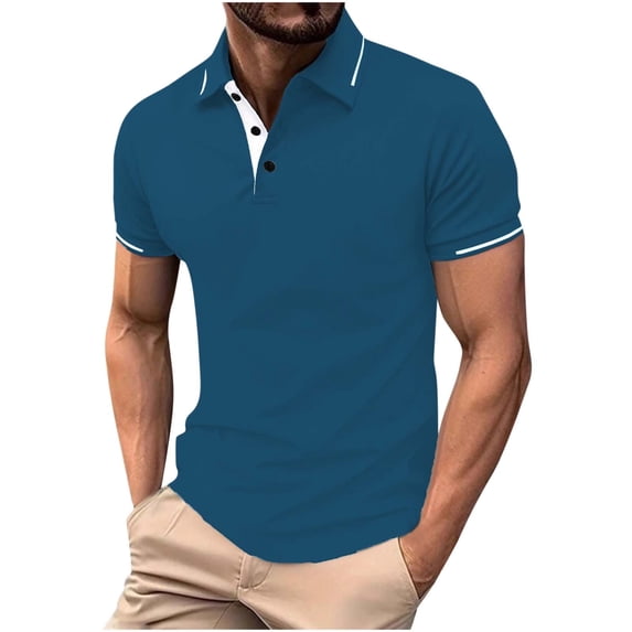 Maean Mens Golf Athletic Shirts Short Sleeve Workout Summer Tshirts Buttons Neck Collared Casual Tee