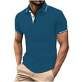 thumbnail image 1 of Maean Mens Golf Athletic Shirts Short Sleeve Workout Summer Tshirts Buttons Neck Collared Causal Tee, 1 of 5