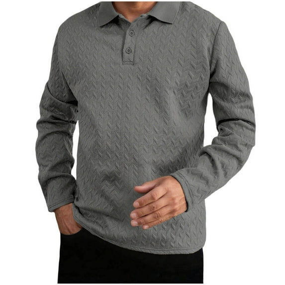 Maean Mens Golf Long Sleeve Shirt Classic Button Basic Solid Color Collared Tops Fashion Casual Shirts