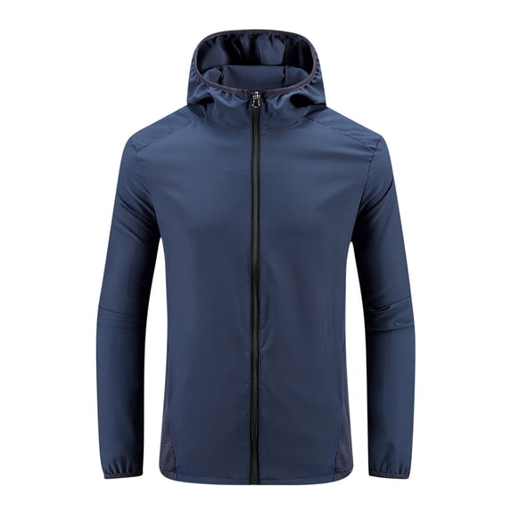 Maean Mens Hiking Jacket Lightweight Quick Dry Sun Protection Zip up Long Sleeve Hoodie Athletic Jackets