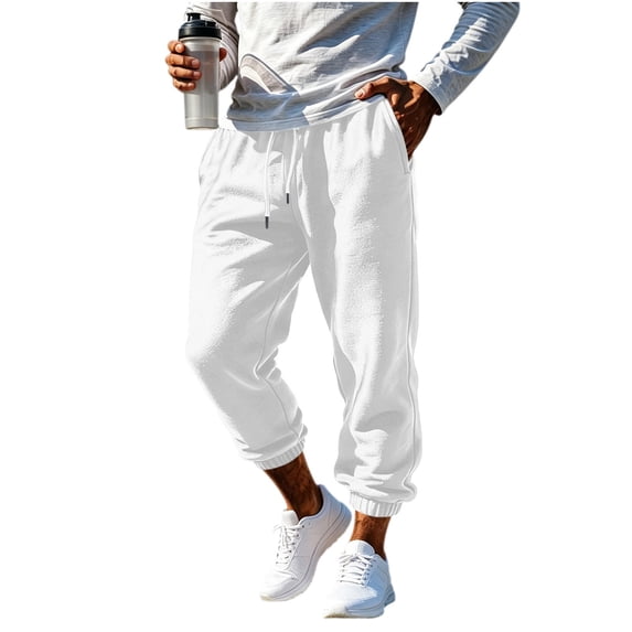 Maean Mens Jogger Sweatpants Elastic Waist Loose Sweatpant Workout Athletic Casual Pant with Pockets