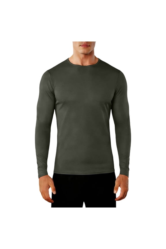 Mens Long Sleeve Shirts Summer Workout Athletic Activewear Top Breathable Quick Dry Lightweight Tee