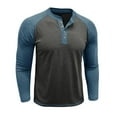 thumbnail image 1 of Maean Mens Long Sleeve Tops V Neck Buttons Fashion Pullover Shirts Workout Gym Breathable Tees, 1 of 4