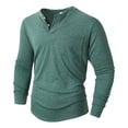 thumbnail image 1 of Maean Mens Long Sleeve Tops with Pockets Buttons Crew Neck Casual Business Pullover Shirts, 1 of 5