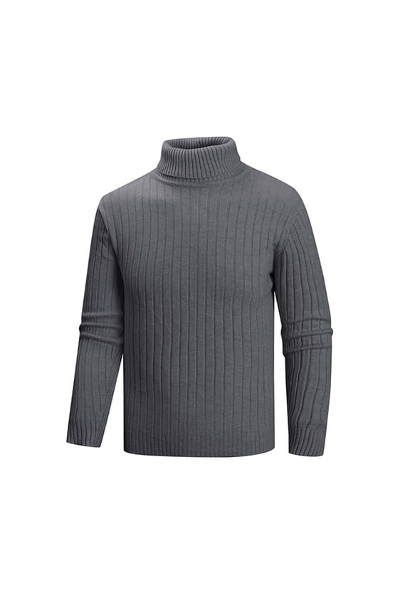 Mens Mock Turtle Neck Sweater Cotton Long Sleeve Pullover Ribbon Knit Undershirts Sweaters