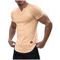 thumbnail image 1 of Maean Mens Muscle Slim T Shirt V Neck Shirt Gym Workout Athletic Tee Shirts Ribbon Stretchy Summer Tops, 1 of 7
