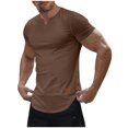 thumbnail image 1 of Maean Mens Muscle Slim T Shirt V Neck Shirt Gym Workout Athletic Tee Shirts Ribbon Stretchy Summer Tops, 1 of 7