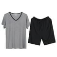 thumbnail image 1 of Maean Mens Pajamas Sets 2 Piece Pjs Shorts with Pockets Short Sleeve Tops for Sleepwear Loungewear, 1 of 3