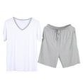 thumbnail image 1 of Maean Mens Pajamas Sets 2 Piece Pjs Shorts with Pockets Short Sleeve Tops for Sleepwear Loungewear, 1 of 3