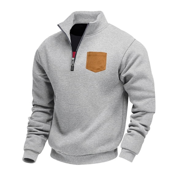 Maean Mens Quarter Zipper Sweatshirt Fleece Lined Long Sleeve Pullover Fall Winter Warm Sweatshirts