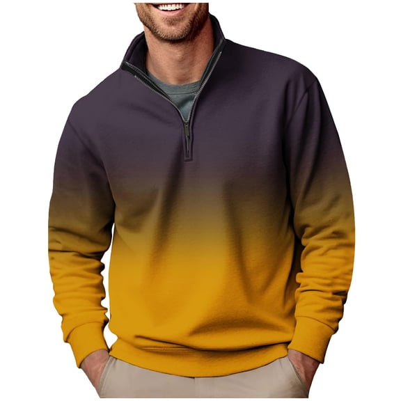 Maean Mens Quarter Zipper Tops Mock Neck Pullover Long Sleeve Casual Sweatshirts 2025 Clothes