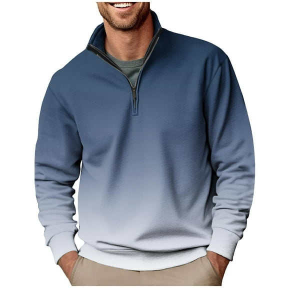 Maean Mens Quarter Zipper Tops Mock Neck Pullover Long Sleeve Casual Sweatshirts 2025 Clothes