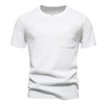 thumbnail image 1 of Maean Mens Ribbed Knit Short Sleeve T Shirt Crew Neck Slim Stretchy Shirts Basic Tee Tops with Pockets, 1 of 7