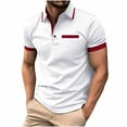 thumbnail image 1 of Maean Mens Shirts Classic Short Sleeve Golf Shirt Buttons Neck Collared Tshirts Big and Tall Summer Tee, 1 of 3