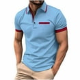 thumbnail image 1 of Maean Mens Shirts Classic Short Sleeve Golf Shirt Buttons Neck Collared Tshirts Big and Tall Summer Tee, 1 of 3