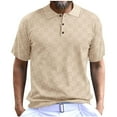 thumbnail image 1 of Maean Mens Shirts Short Sleeve Buttons Collared Summer Causal Tee Textured Plaid Loose Tshirts Tops, 1 of 6