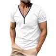 thumbnail image 1 of Maean Mens Shirts V Neck Buttons Short Sleeve Casual Basic Summer Lightweight Beach Tshirts Tops, 1 of 6